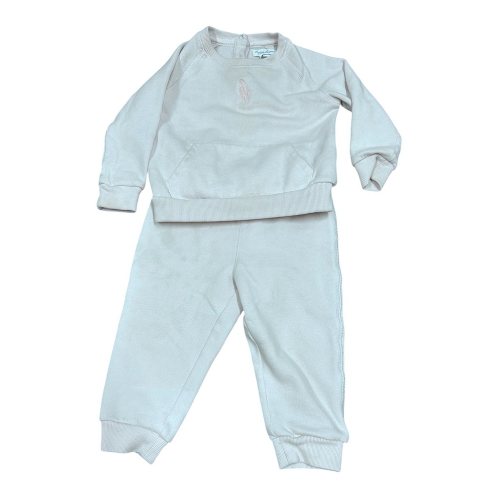 Ralph Lauren pink knitted sweatsuit set 18M
